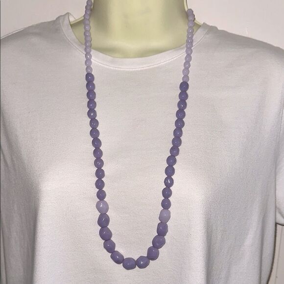 Homemade/Handmade Lavender Plastic Bead  Necklace - Picture 1 of 4